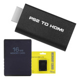Kit Hdmi Para Ps2 + Memory Card 16mb Desbloqueado Opl