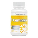 Complejo B Healthaddiction  B Complex. 60 Tabletas Sin Sabor. Contiene Vitaminas B1, B2, B3, B5, B6, B7, B9 Y B12