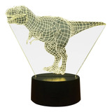 Dinosaurio T-rex 3d Luz De Noche Lampara Led Escritorio
