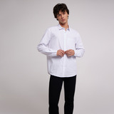 Camisa Hombre Ostu M/l Blanco Algodón 60010538-10215