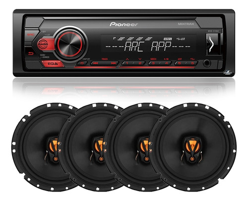 Kit Som Automotivo Pioneer + 4 Auto Falantes Jbl 6 200w Rms