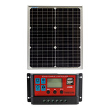 Panel Solar Solarline 20wp C/ Regulador De Carga 10a 2xusb