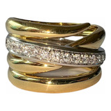 Anel H.stern Espiral Com Diamantes Em Ouro Em 12x S/juros !!