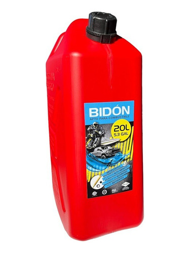 Bidón Chato P/combustible Rojo 20 Litros C/ Pico Vertedor 