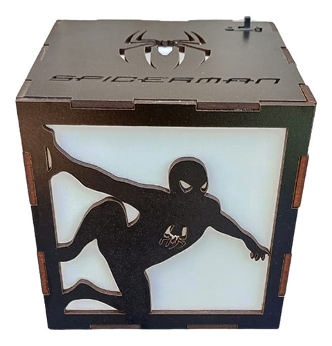 Lampara Velador Spider Man En Mdf Decoracion