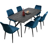 Mesa Comedor 180x90x73 Nordico 6 Personas Sillas Modernas