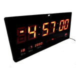 Relogio Grande Luminoso 46cm Digital  Termometro Calendario