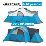 Joyfox Camping M-393 Barraca Grande De Camping Família 8-10 Pessoas Túnel Impermeavel 2000mm 480*210*200cm Cor Azul