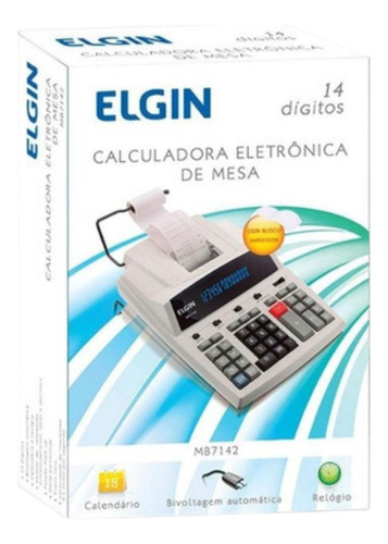 Calculadora De Mesa Com Bobina Mb-7142 Elgin 42mb71420000