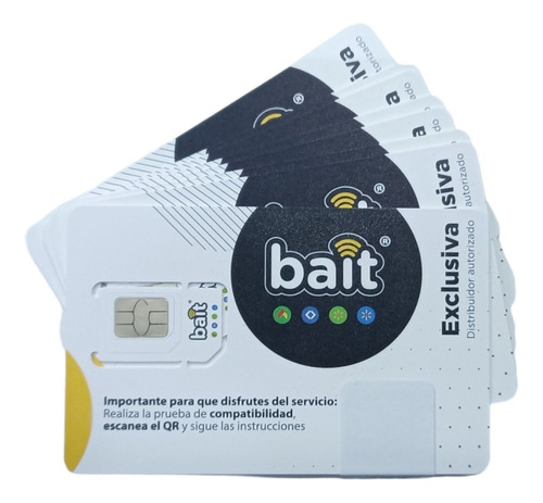 Chip Bait Mayoreo 10 Pzas Con Recarga 15 Días Sim Lada 961