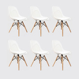 Kit 6 Cadeiras Charles Eames Premium Assento Estofado