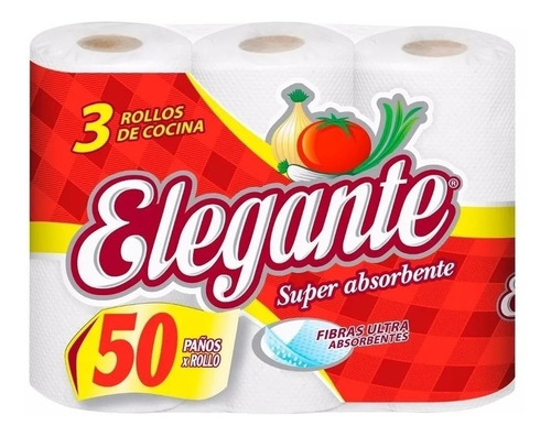 Rollo De Cocina Elegante  50 Paños  (pack X 24 Unidades)