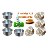  Moldes Mini Rosca, Choco Flan, Gelatina 4pzs Aluminio  #12