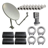 Kit Quadruplo Completo Receptor Digital Intelbras + Antena