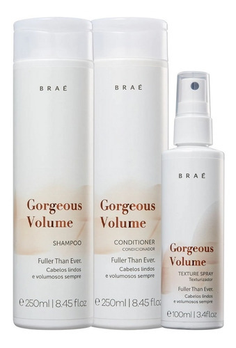  Kit Home Care Completo Braé Gorgeous Volume E Força 3 Produt