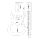 Plantilla Guitarra Tipo Mosrite Ventures I -luthier- Mdf 6mm