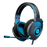 Audifonos Gamer Hp Dhe-8008 Pc Ps4 Xbox Negro Azul