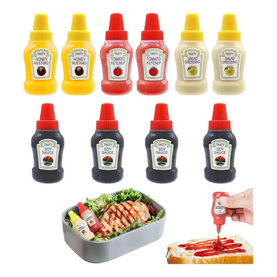 10 Mini Botellas Exprimibles Para Condimentos