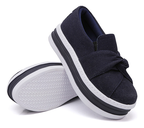 Tênis Slip On Feminino Calce Facil Macio Plataforma