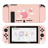 Carcasa Para Nintendo Switch Y Joycons Conejos Blancos Rosa