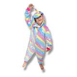 Pijama Unicornio Disfraz Mameluco Glitter Plush Abrigado 