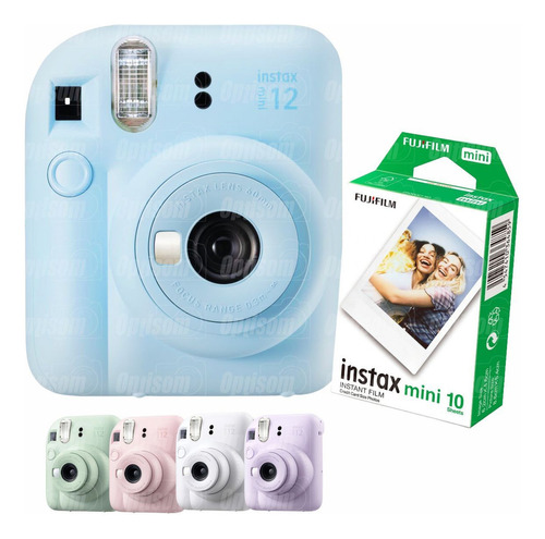 Câmera Instax Mini 12 Revela Foto Instantanea + Filme 10 Cor Mini 12 Azul + Filme