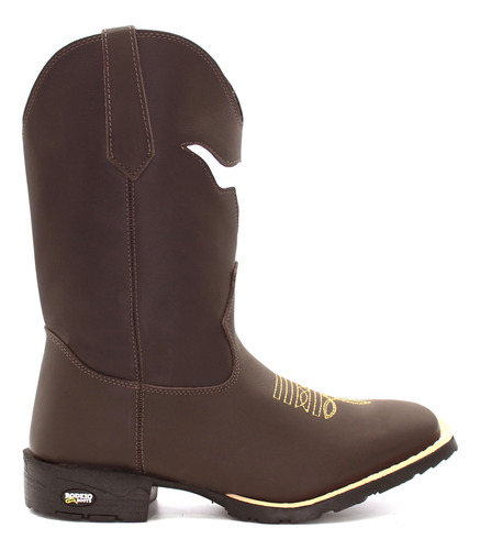 Bota Botina Texana Country Masculina Couro Rodeio Barretos