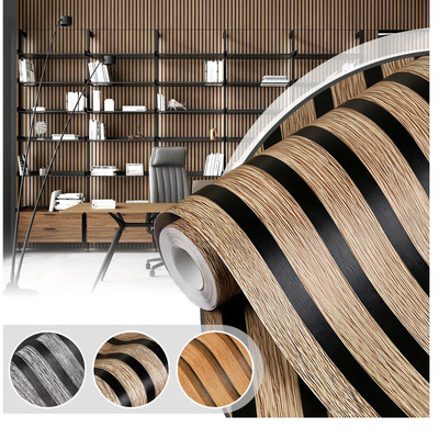 3d Papel Tapiz Autoadhesivo Madera Decorativo Pared 10m*45cm | Meses sin interés