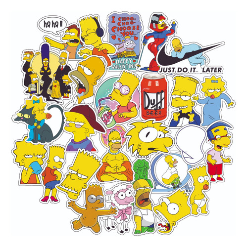 Pack Stickers Calcos Vinilos Dibujos Simpson N° 1 - Termo 