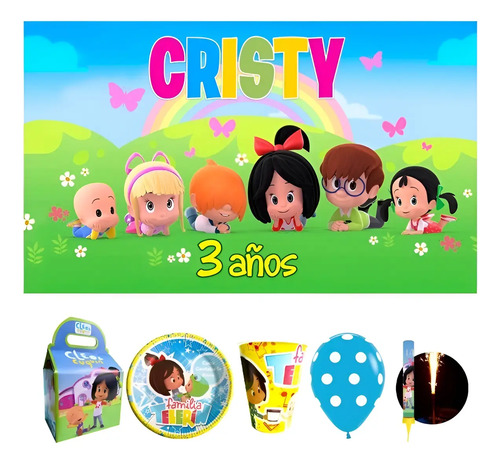 Super Kit Fiesta 30 Niños Vasos Platos Vela Lona Lindo! | Envío gratis