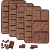 Molde Silicona Tableta Barra Chocolate Chocolatin 3 Modelos