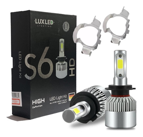 Kit De Bajas Led Cree S6 + Adaptador H7 Para Bora Vento Clio