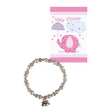 10 Recuerdos Pulsera Baby Shower Niño Niña Con Tarjeta