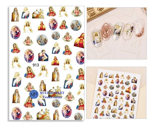 Stickers Autoadhesivos Para Uñas -angeles Motivos Religiosos