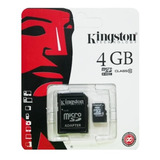 Memoria Micro Sd 4gb Kingston Clase 10 Incluye Adaptador Sd