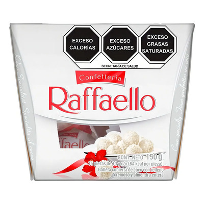 Raffaello Galleta Cubierta de Coco con Relleno Cremoso y Almendra 15pz 150g | MercadoLibre