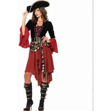 Disfraz De Pirata Roja De Halloween Para Mujer Adulta
