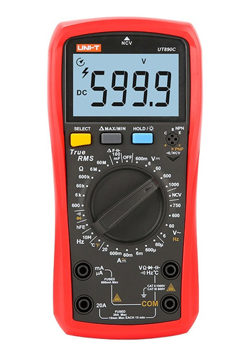 Multimetro Digital Ncv/temp 1000v 20a 60m 100mf Ut-890c 