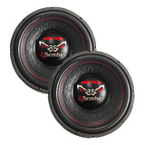 Par De Subwoofer Bomber Bicho Papão 12 Pol 400w Rms 4 Ohms Cor Preto/vermelho