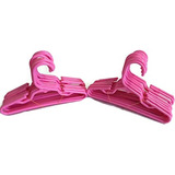 Muñeca Perchas Juego De 24 Perchas De Plástico Rosa Fits