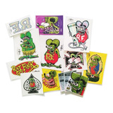 Rat Fink 13 Adesivos (9 Vinil, 1 P/ Vidro, 3 Troca De Óleo)