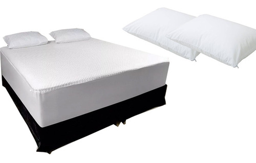 Capa Protetor Cama Box Queen Impermeável + 2 Pra Travesseiro