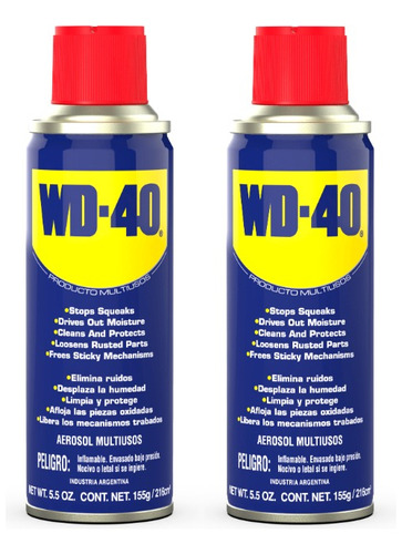 2 Aerosoles Wd-40 Lubricante Antioxidante Antihumedad 155g