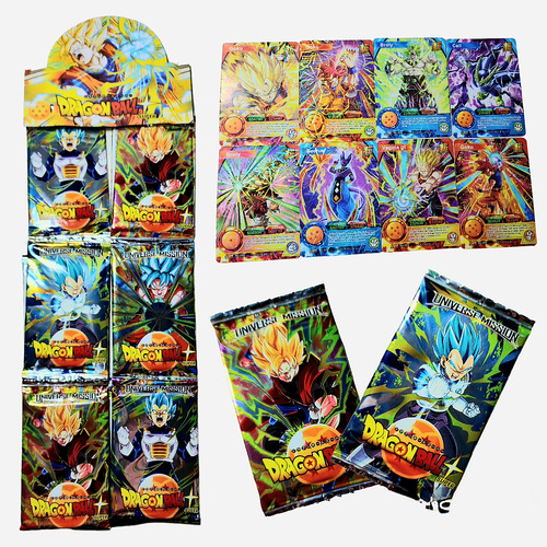 10 Paquetes Cartas Hologramadas Dragon Ball Juguete Piñata 
