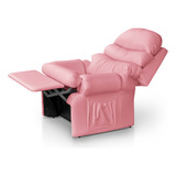 Cadeira Poltrona Soft Do Papai E Mamãe Com Encosto Reclinável Retrátil Para Descanso Cor Rosa