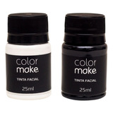 Kit Tinta Liquida Colormake Preta E Branca 25ml Maquiagem