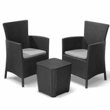 Set Balcón 2 Sillones Mesita Rattán Iowa Grafito Oferta