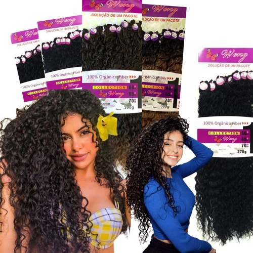 Cabelo Orgânico Cacheado Ipe Super Star 320gr 65 Cm + Brinde