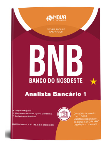 Apostila Concurso Bnb 2024 Analista Bancário I Editora Nova