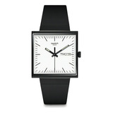 Reloj Swatch What If...black? So34b700 Bioceramic Suizo Color De La Malla Negro Color Del Bisel Negro Color Del Fondo Blanco